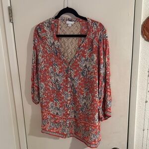 Floral Red Women's Top